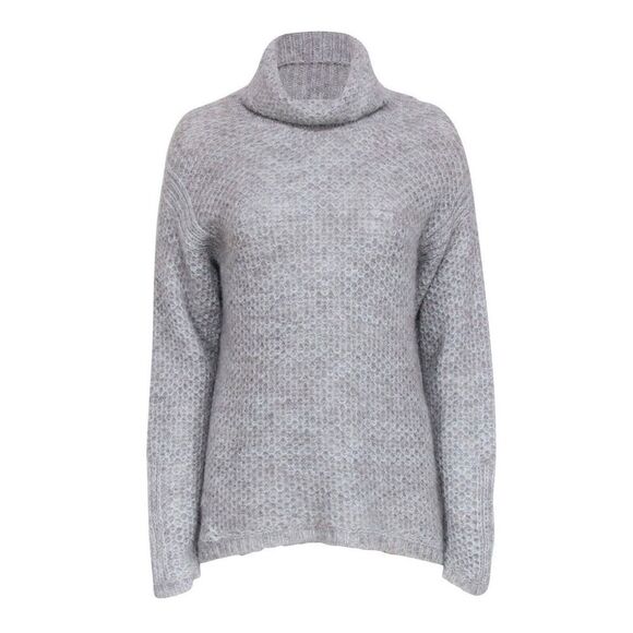 Brochu Walker - Grey Chunky Knit Superfine Alpaca Turtleneck Sweater Small - Picture 1 of 13